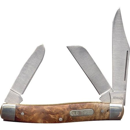 OLD TIMER Folding Pocket Knife, 3 in L Blade, 7Cr17 High Carbon Stainless Steel Blade, 3Blade 8OTW